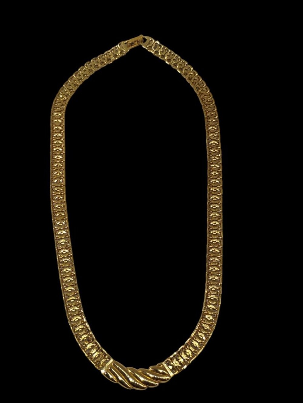 Vintage MONET Yellow Goldtone Necklace Retro Costume Jewelry 18" Chain Bar